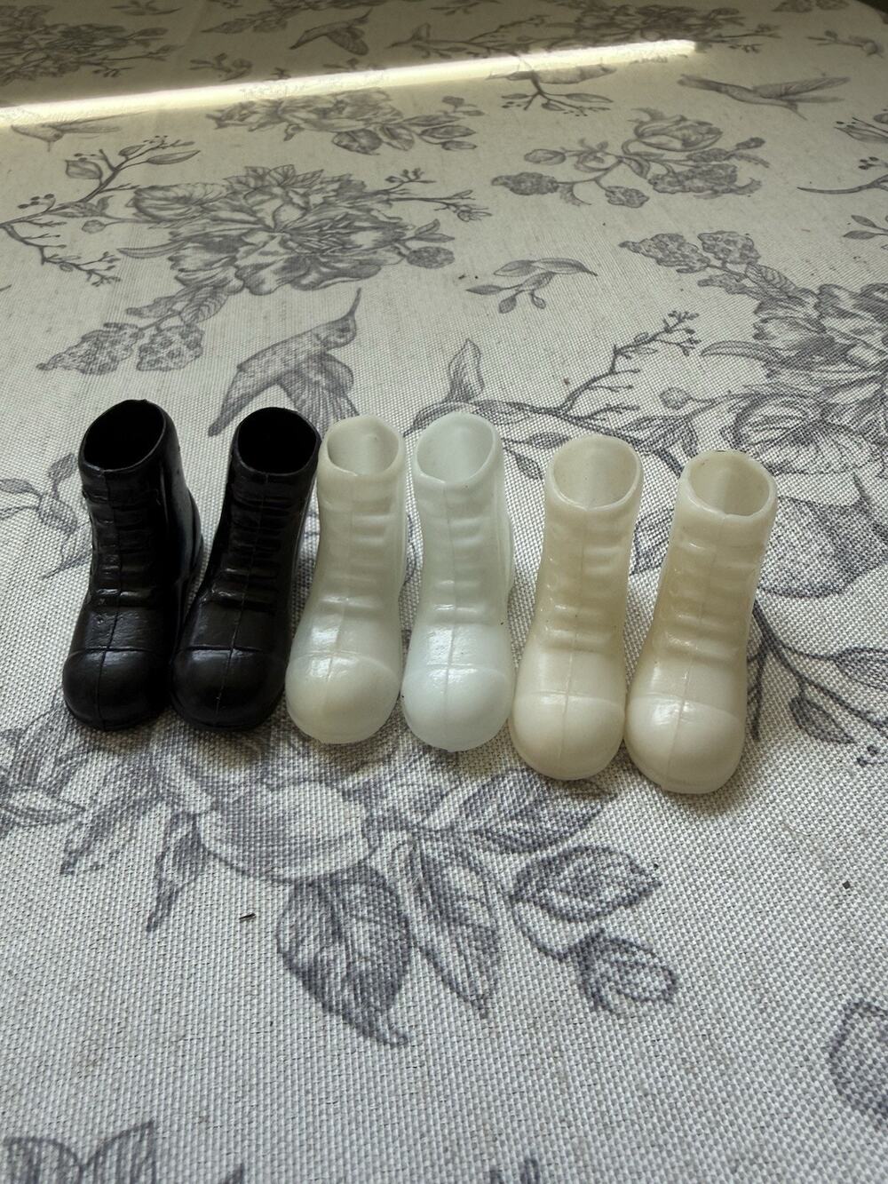 Vintage GI Joe Boots 1960's Knockoff Black White 12” Doll Shoes